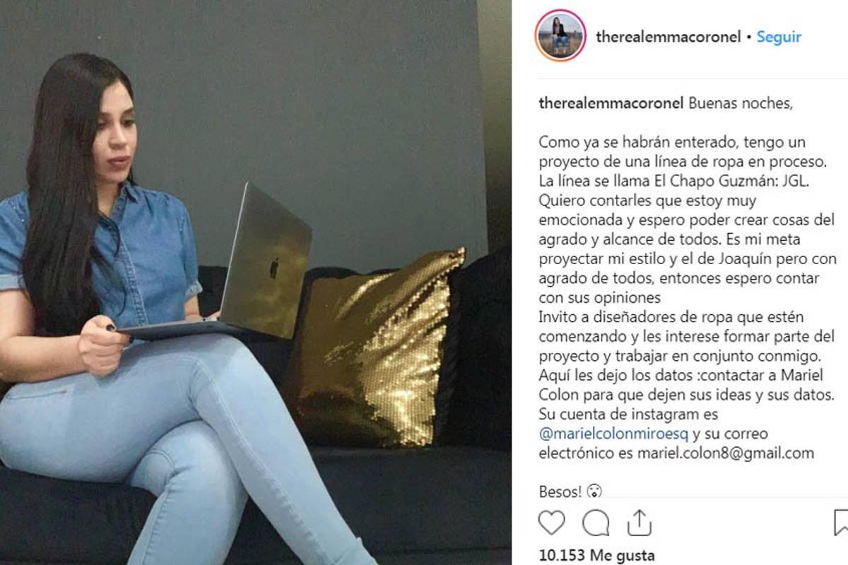 $!Emma Coronel confirma línea de ropa marca "El Chapo"
