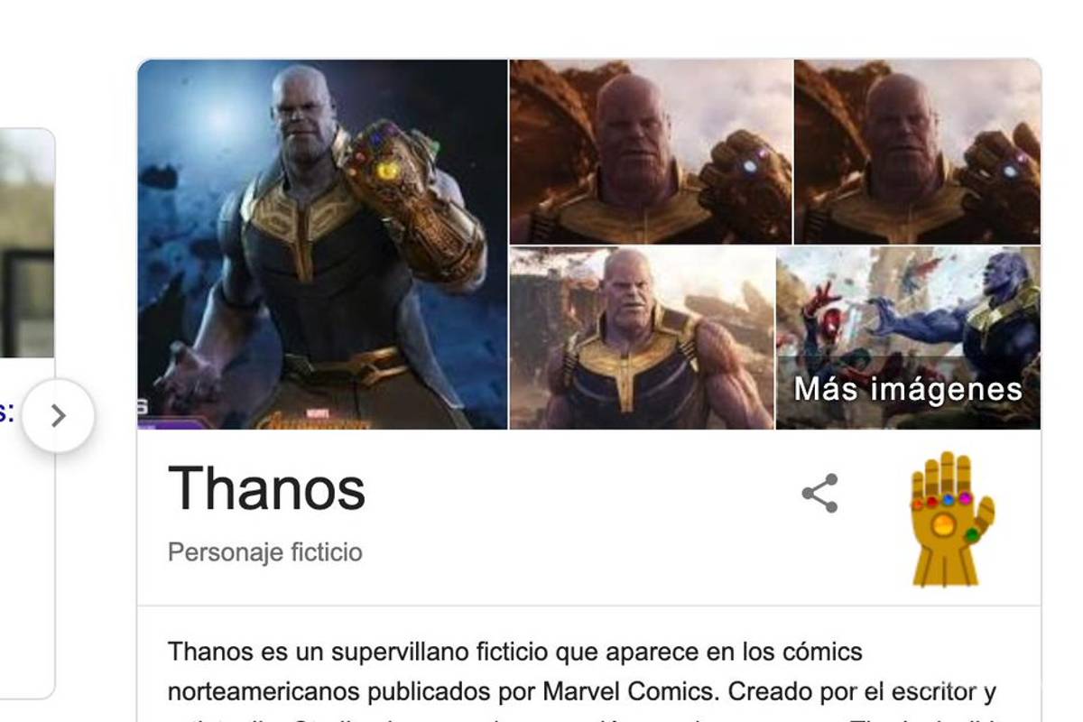 Si pones 'Thanos' en Google aparece el 'Guantelete del Infinto', lo presionas... ¡y algo sorprendente sucede!