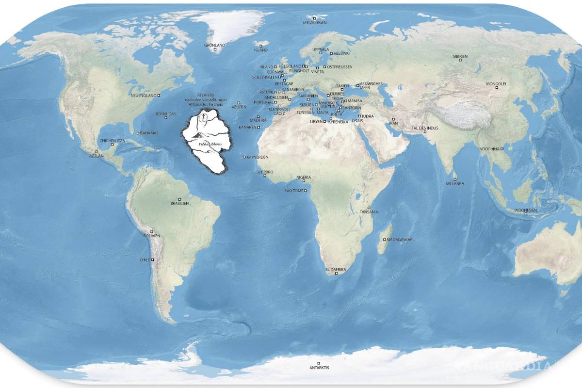 $!Mapa de una hipotética localización de la Atlántida (Atlantis).