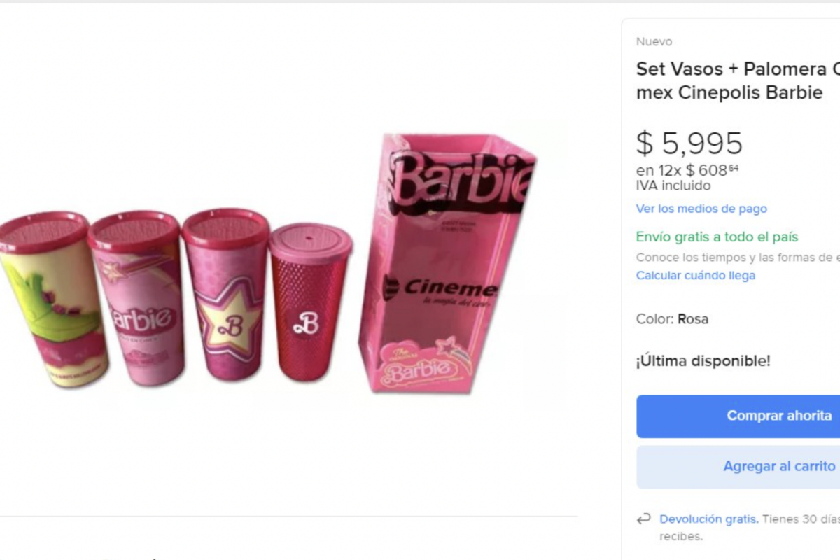 $!Una imagen que se hizo viral fue la de un paquete de palomeras y vasos de Barbie en casi 6 mil pesos.