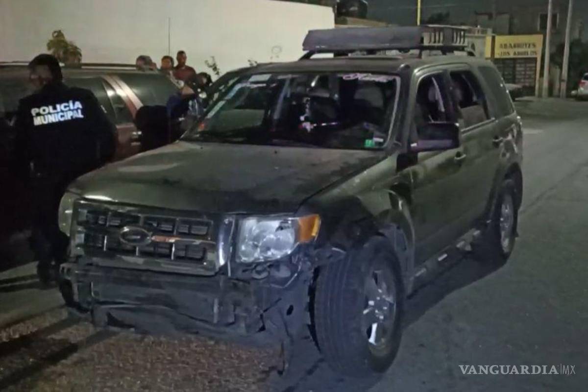 Persecución deja un detenido tras atropellar a una mujer y chocar un auto en Loma Linda, Saltillo