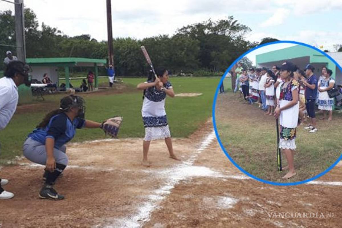 Así como los Niños Triqui; ellas son las Diablitas de Tulum, que juegan softbol sin zapatos