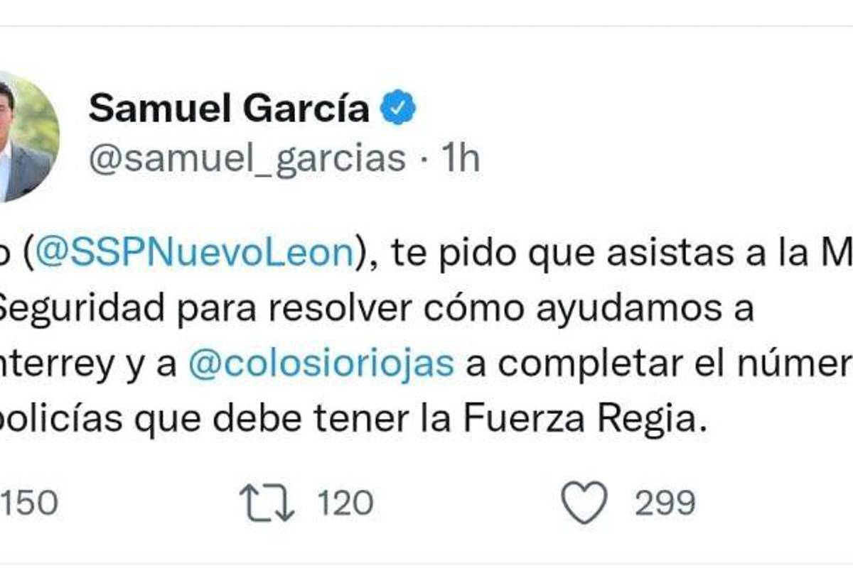 $!Samuel García ‘resbala’, confunde a policías con equipo de basquetbol