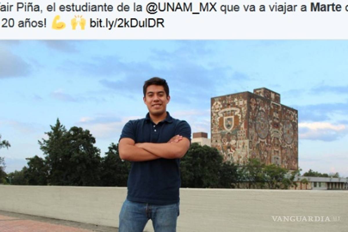 Se hace viral foto de estudiante de la UNAM que viajará hacia el Planeta Rojo