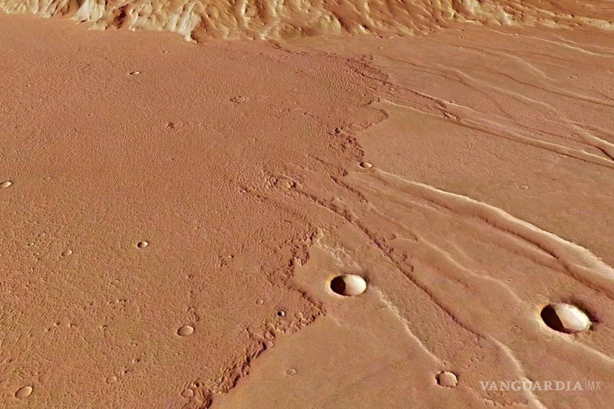 $!Fotografía facilitada por la Agencia Espacial Europea (ESA) de extintos ríos de lava en Marte.