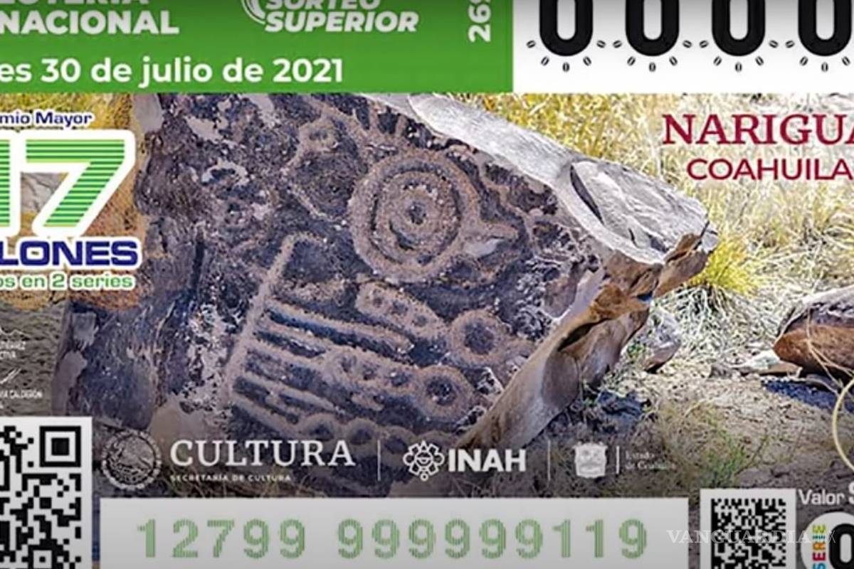 ¡Orgullo de Coahuila! Boleto de Lotería rinde homenaje a Zona arqueológica Narigua