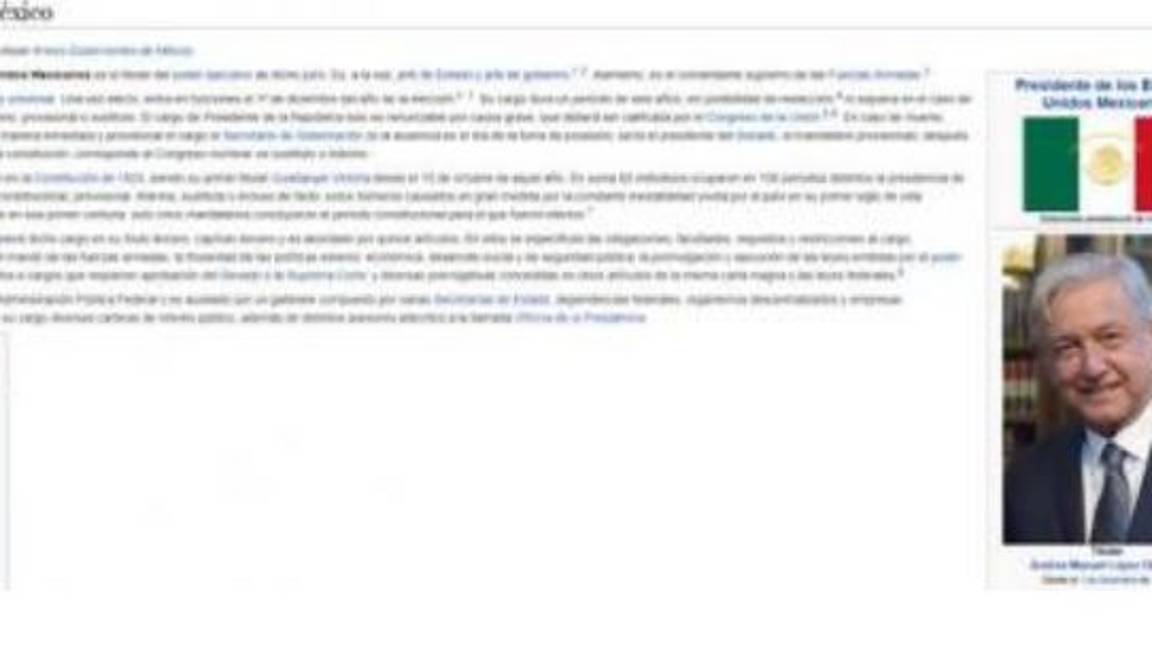 $!AMLO ya es presidente... en Wikipedia