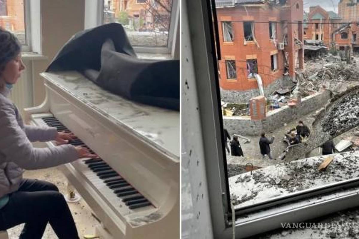 Mamá ucraniana toca el piano por última vez en casa bombardeada durante ataque ruso