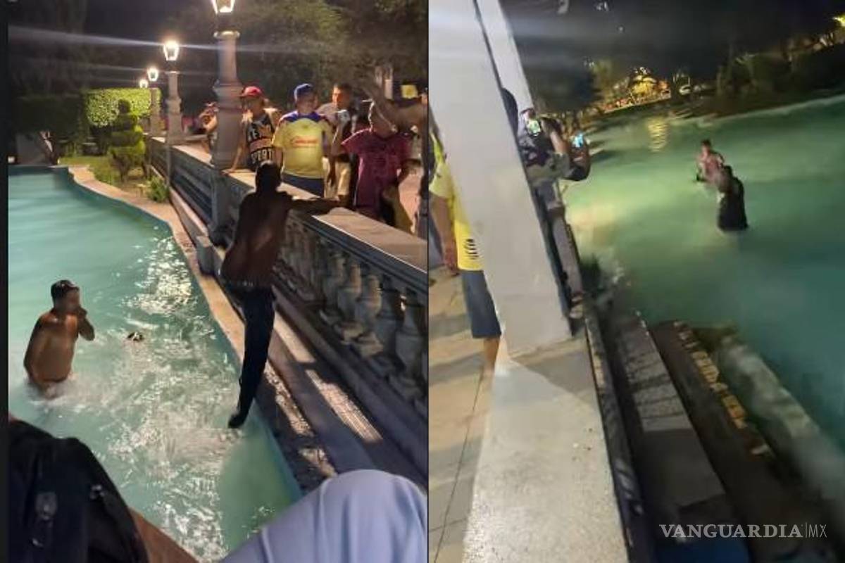 Gana el América y Saltillo se lanza a festejar... al lago de la Alameda