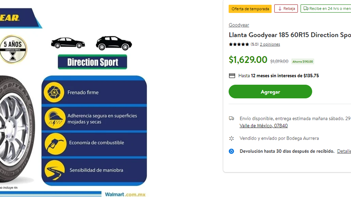 $!Goodyear, Continental, Yokohama... Estas son las mejores promociones de llantas que tiene Bodega Aurrera durante ‘El Gran Remate’