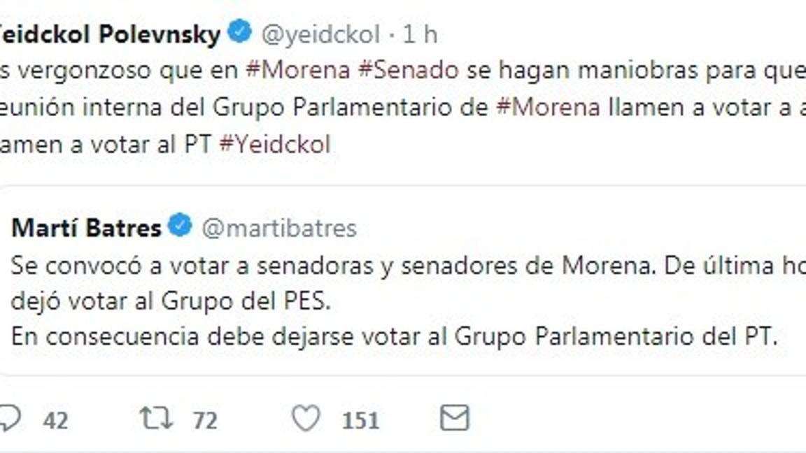 $!Yeidckol Polevnsky llama "vergonzosa" la elección de Mónica Fernández para el Senado