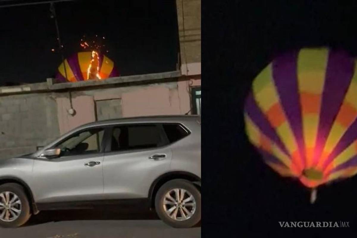 Saltillo: Cae globo de cantoya en llamas en patio de la colonia Guayulera (VIDEO)