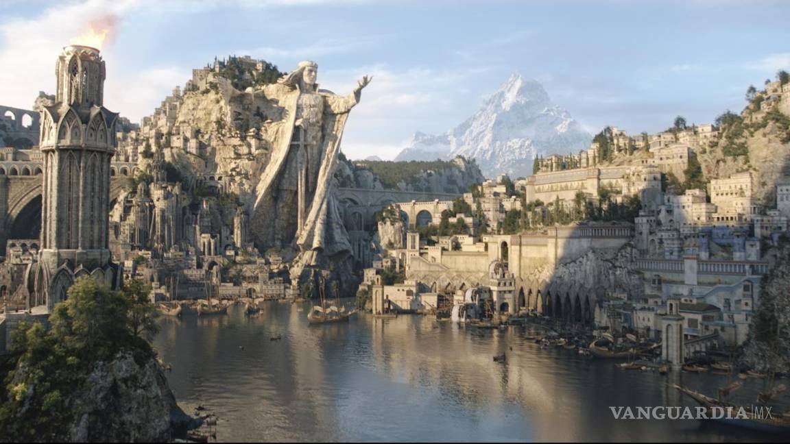 $!En esta imagen proporcionada por Amazon Studios una escena de The Lord of the Rings: The Rings of Power donde se ve al reino de Númenor.