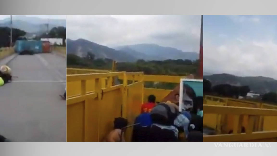 Civiles atrapados en puente Simón Bolívar por tiroteo en frontera de Venezuela (VIDEO)