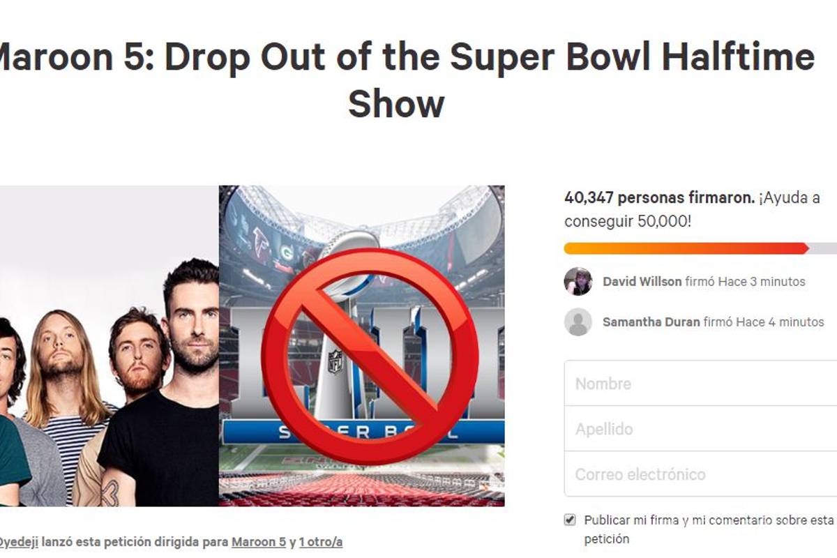 $!Fanáticos de la NFL piden que Maroon 5 no asista al Super Bowl