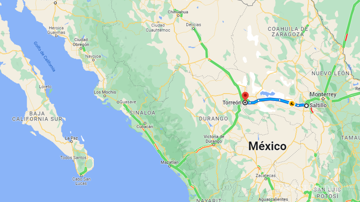 $!Distancia de Saltillo a Torreón
