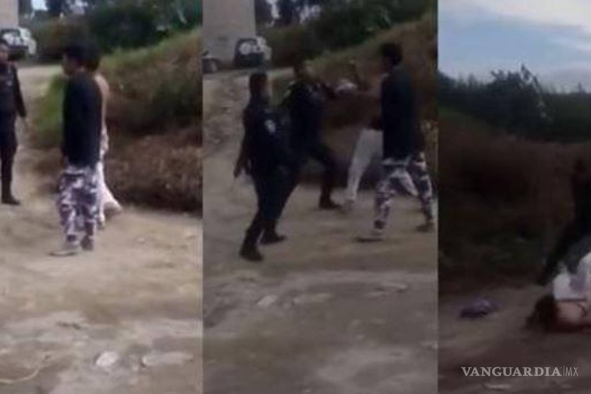 Policías pelean con vecinos en Edomex; oficial les dispara y uno muere