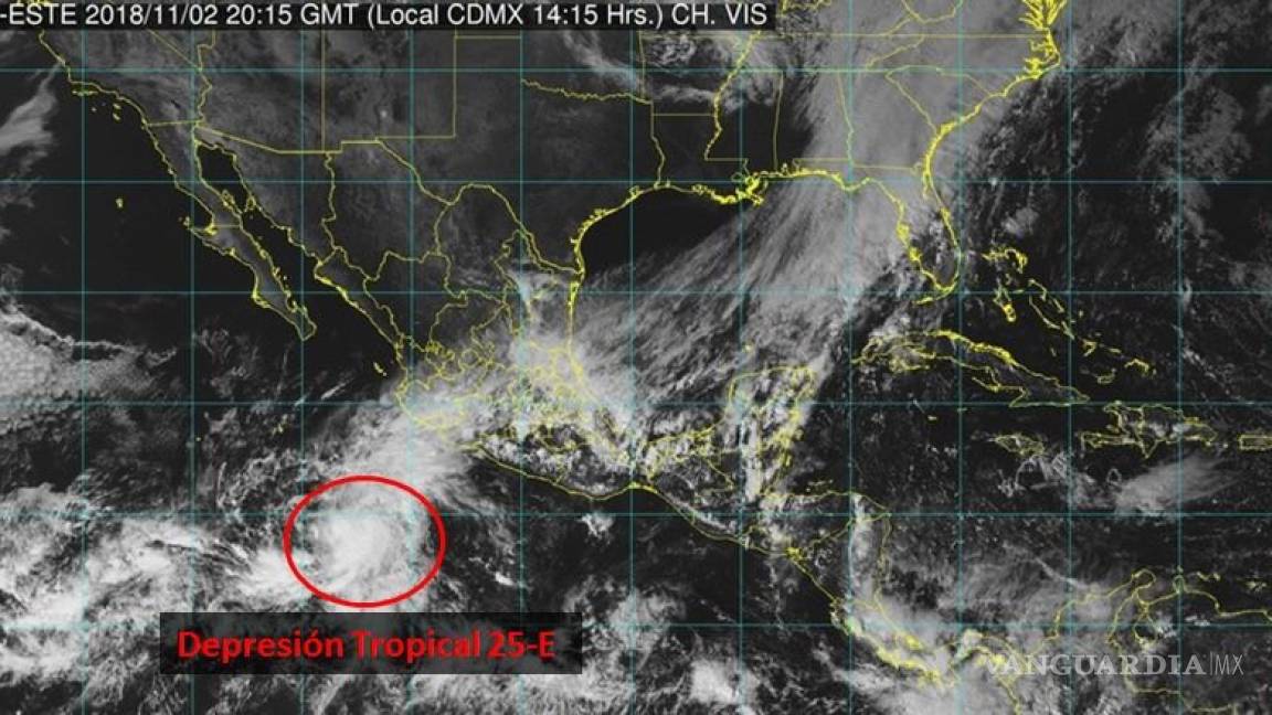 Alerta en las costas de Jalisco, se forma depresión Tropical 25-E
