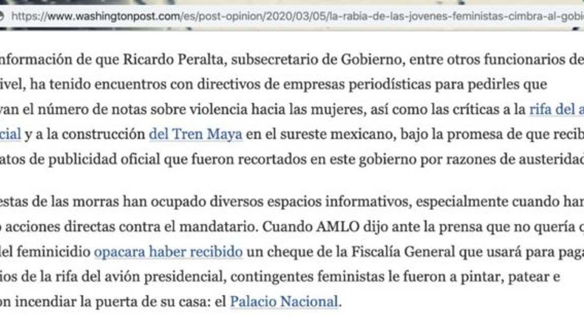$!Gobierno de AMLO pide a medios reducir notas de feminicidio, acusan periodistas