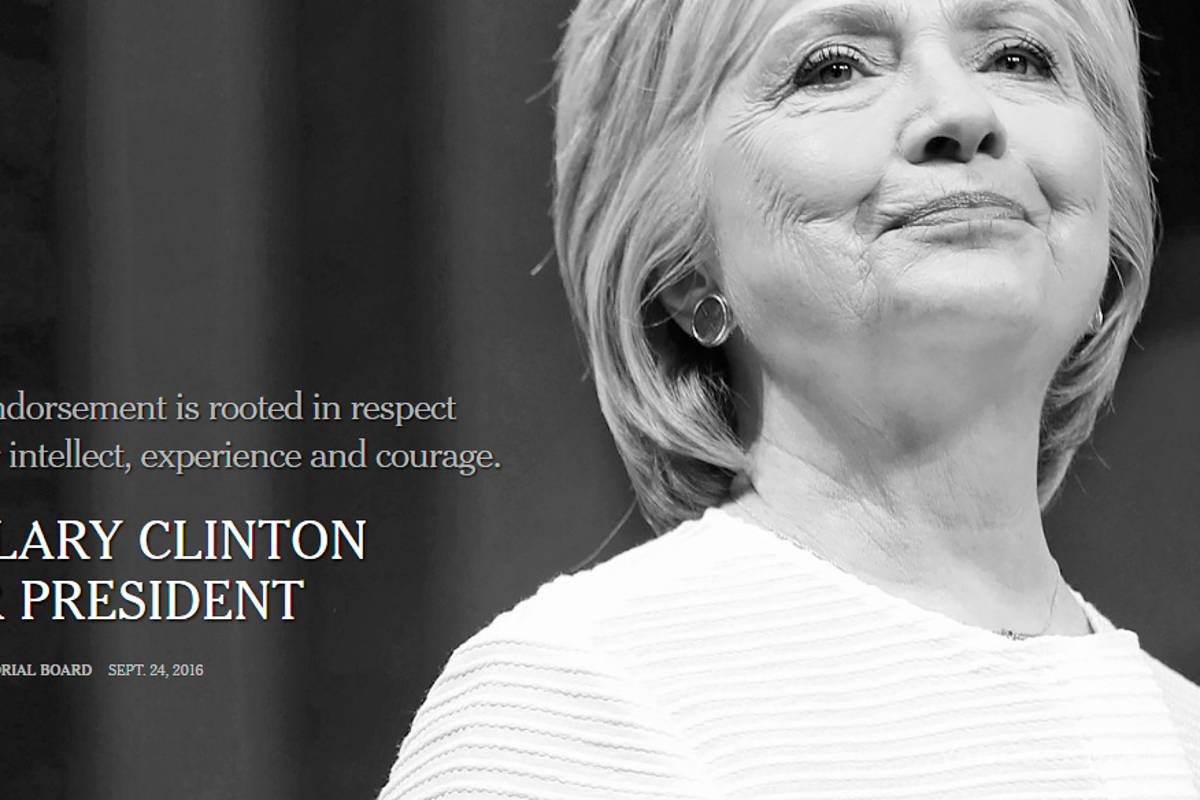 New York Times apoya a Hillary Clinton
