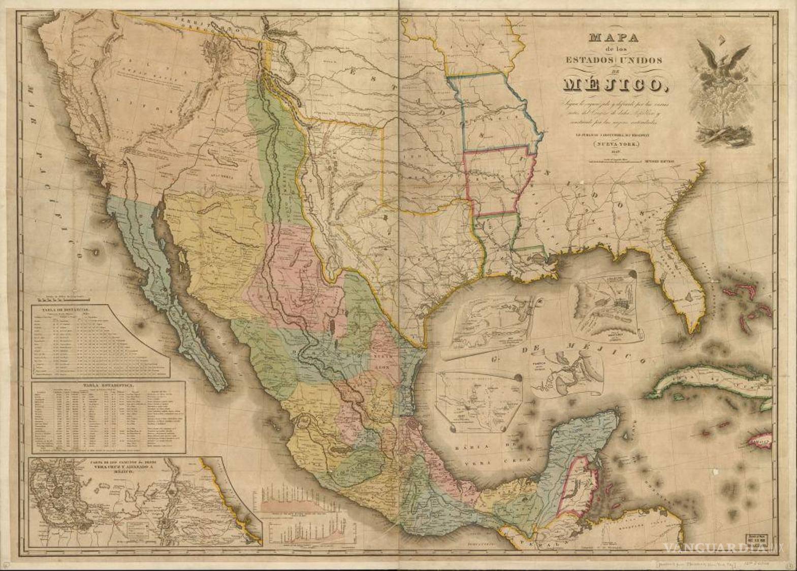 $!Mapa de México, antes de que le fueran arrebatados los territorios del norte