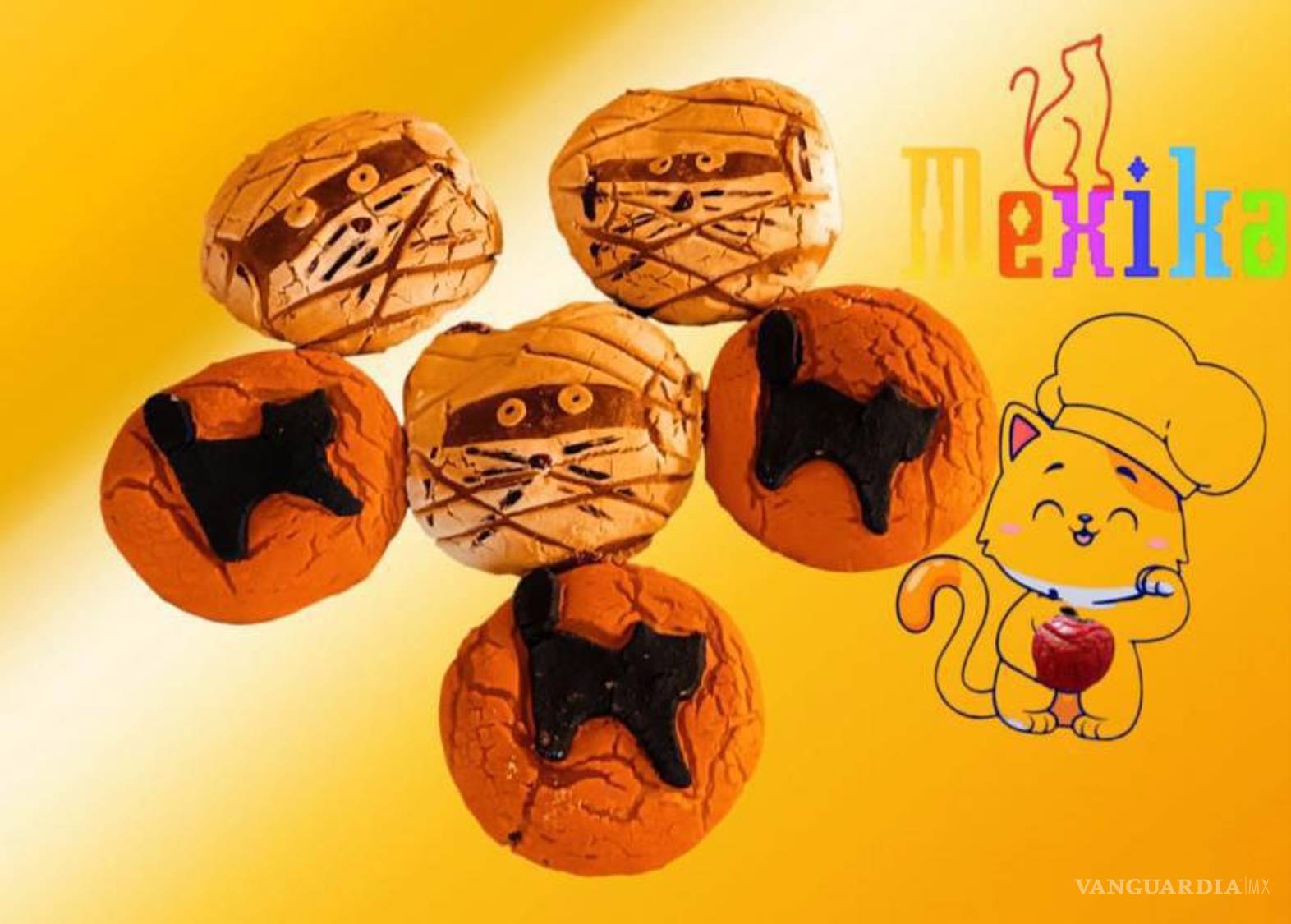 $!Pan de muerto con dDivertidas figuras.