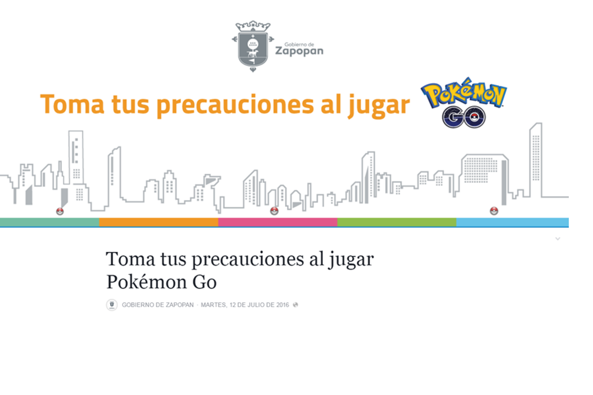 'Toma tus precauciones al jugar Pokémon GO': Gobierno de Zapopan