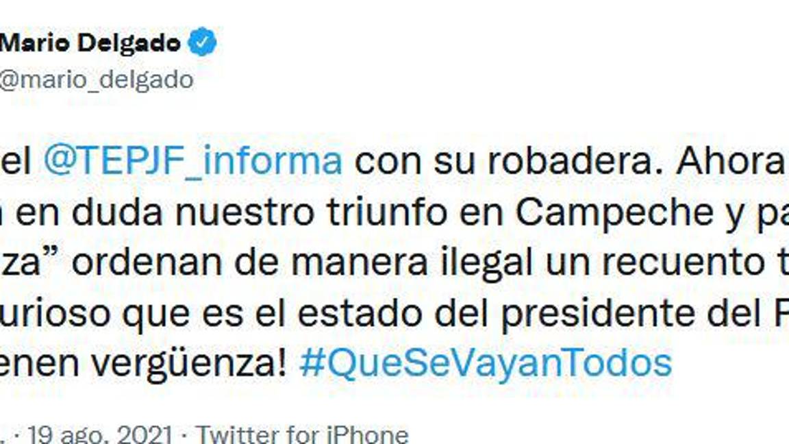 $!Reclama Morena a Tribunal Electoral; los acusa de robo por recuento en Campeche