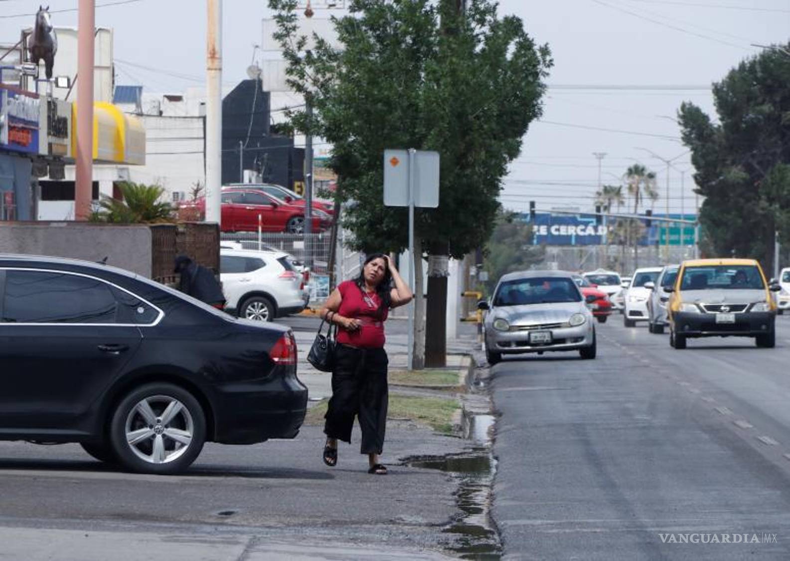$!Diversos establecimientos que se ubican sobre el bulevar V. Carranza en Saltillo, vulneran los derechos de los peatones al colocar cajones de estacionamiento donde debe estar una banqueta.