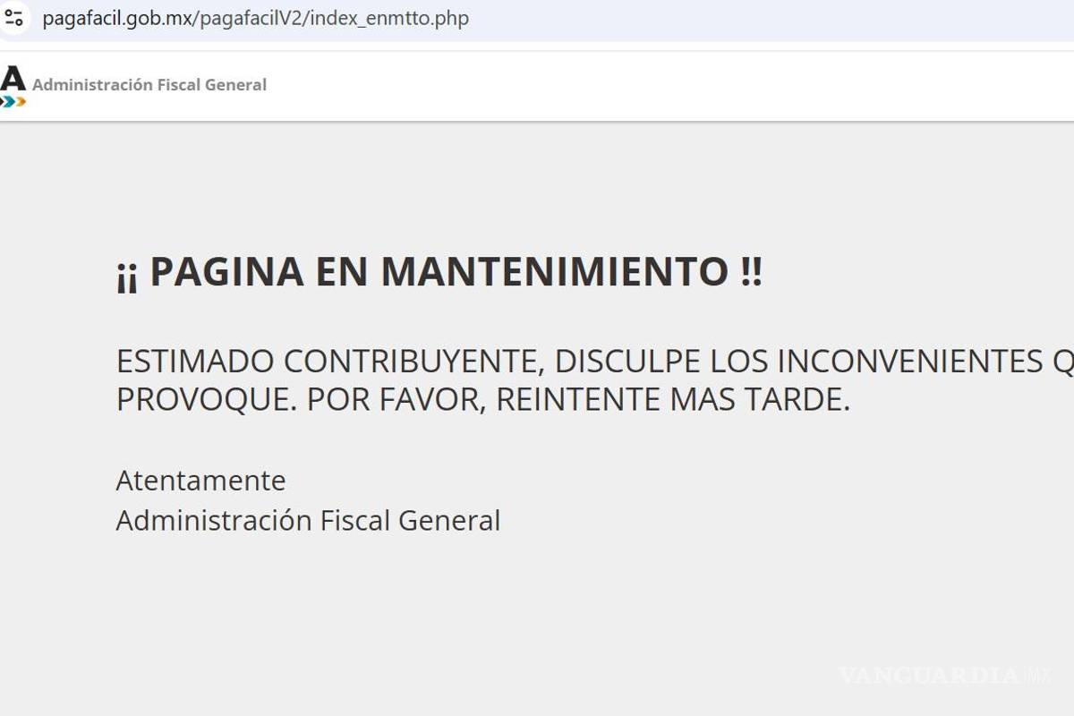 Coahuila: Se cae servicio de sitio de trámites Pagafácil