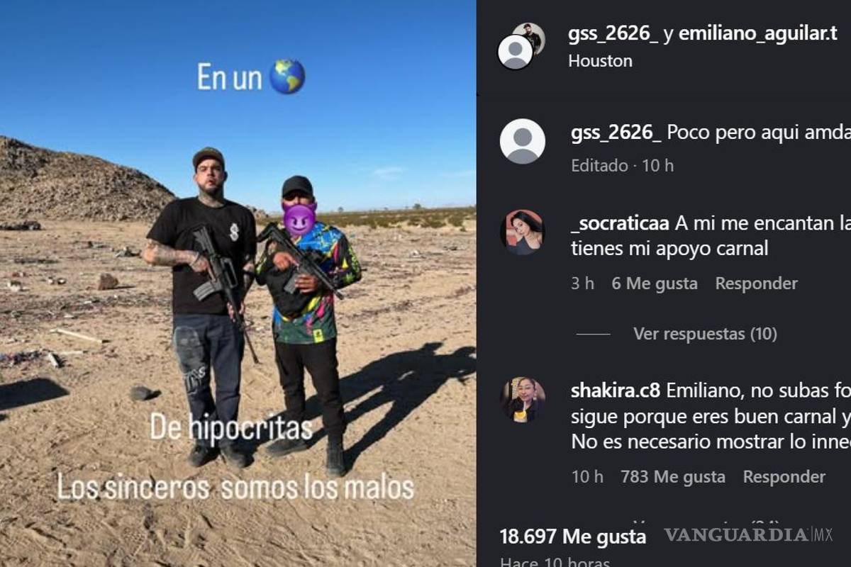 $!Tunden a Emiliano Aguilar por posar con armas y hacer live con gorra del CJNG