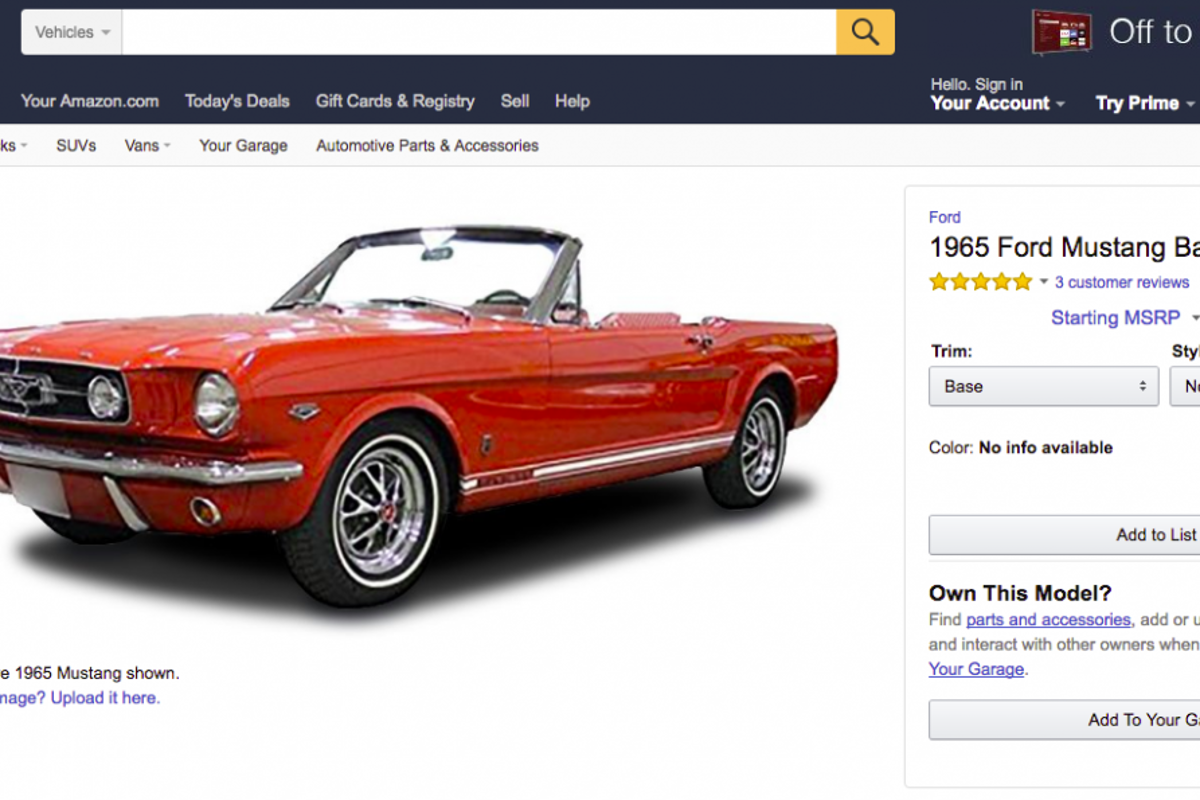 Amazon podría vender automóviles