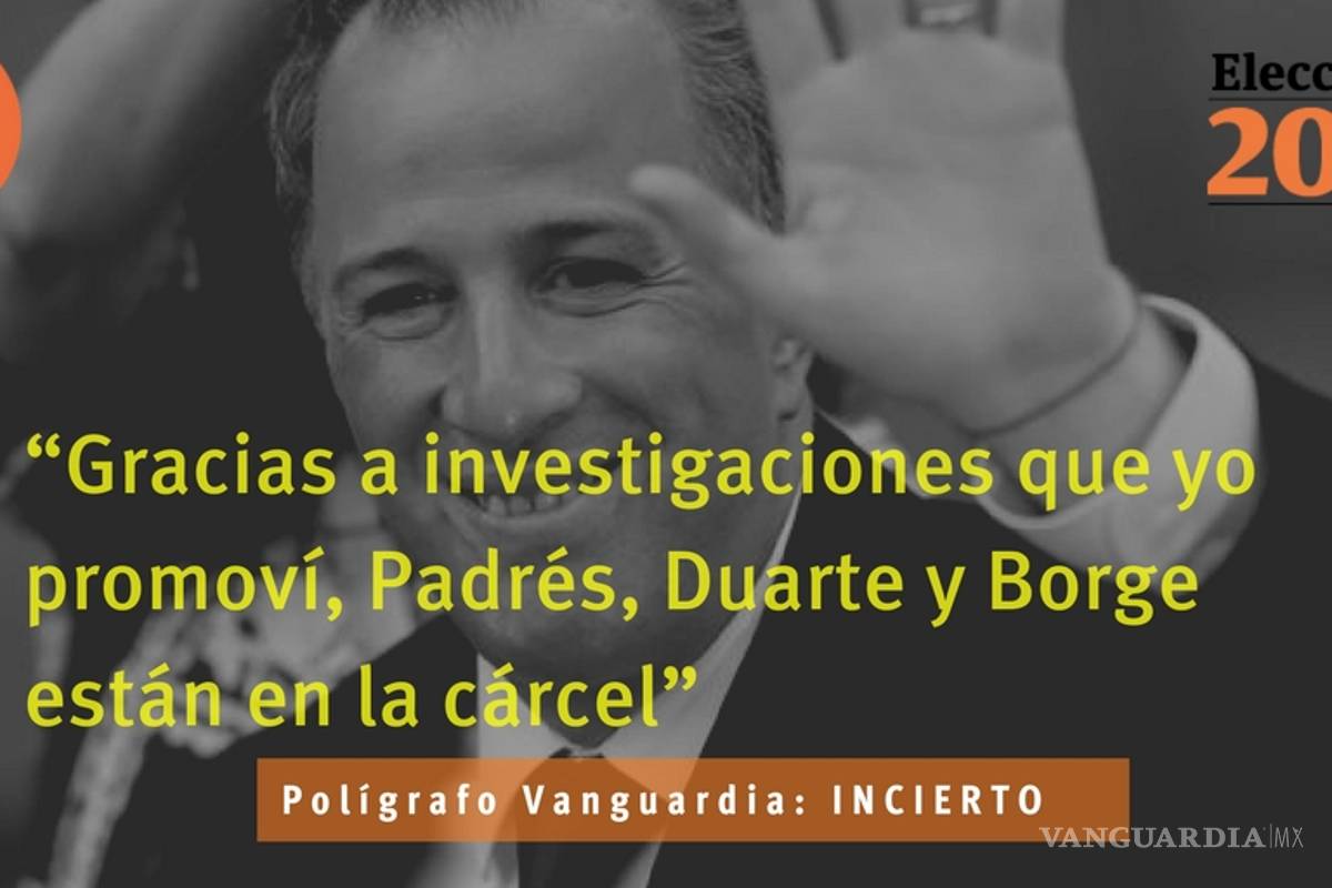 Es incierto que Padrés, Duarte y Borge están en la cárcel por investigaciones de Meade
