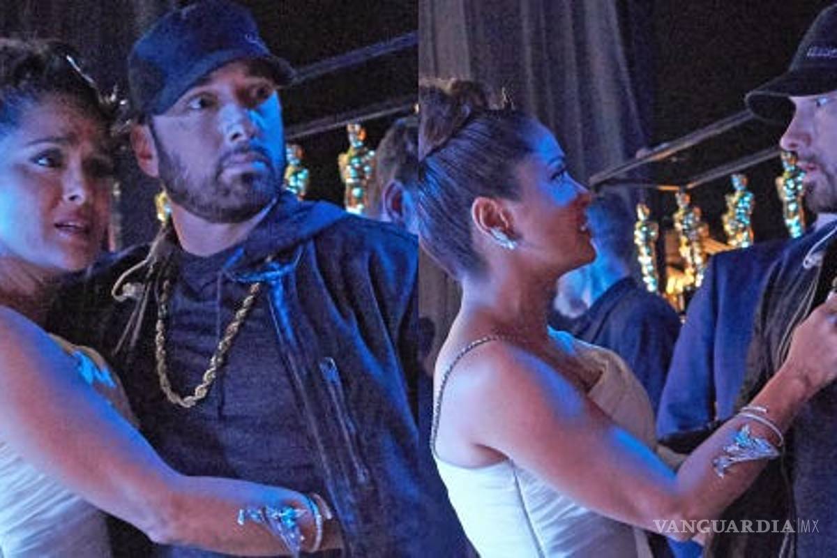 Cuando lo conoció, Salma Hayek le tiró agua encima a Eminem