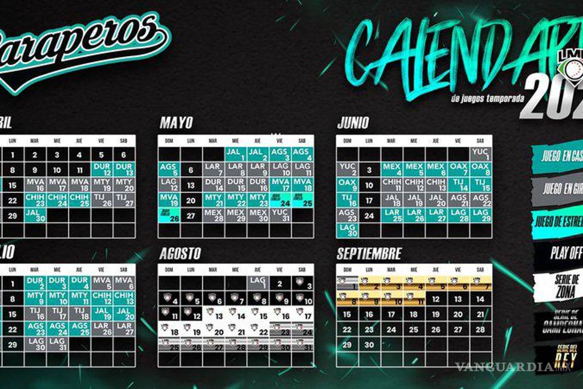 $!Así es el calendario de la Nave Verde.