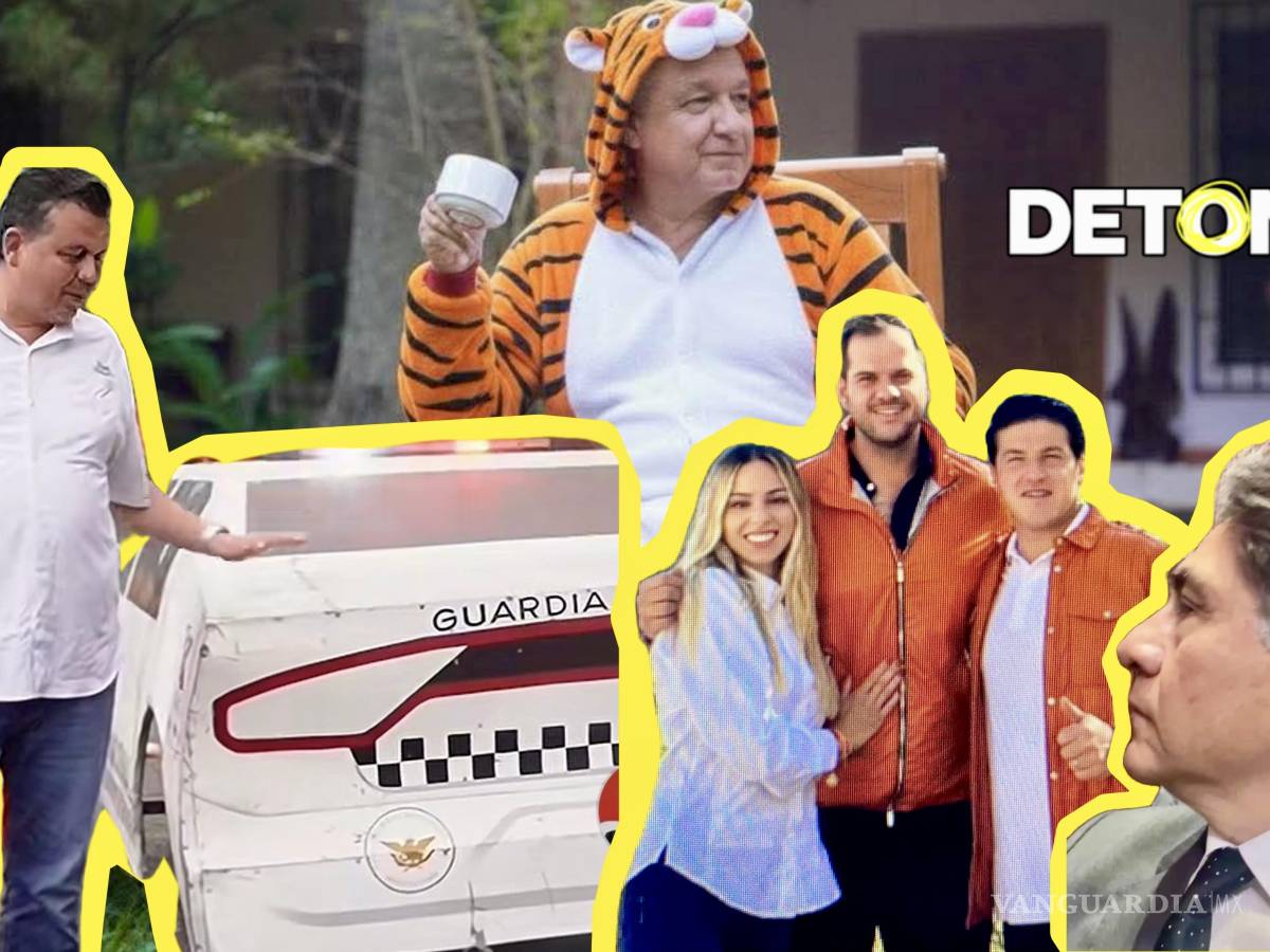 $!Simulación de una patrulla de la Guardia Civil_ AMLO_ la pareja real de NL con Daniel Acosta, quien pasó de consultor a próspero constructor y el remedo de legislador del PT, Saantiago Gzz