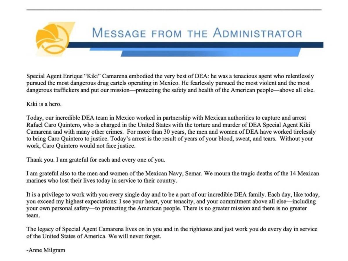 $!DEA participó en captura de Caro Quintero... pero Ken Salazar dice que fue ‘exclusiva’ de México
