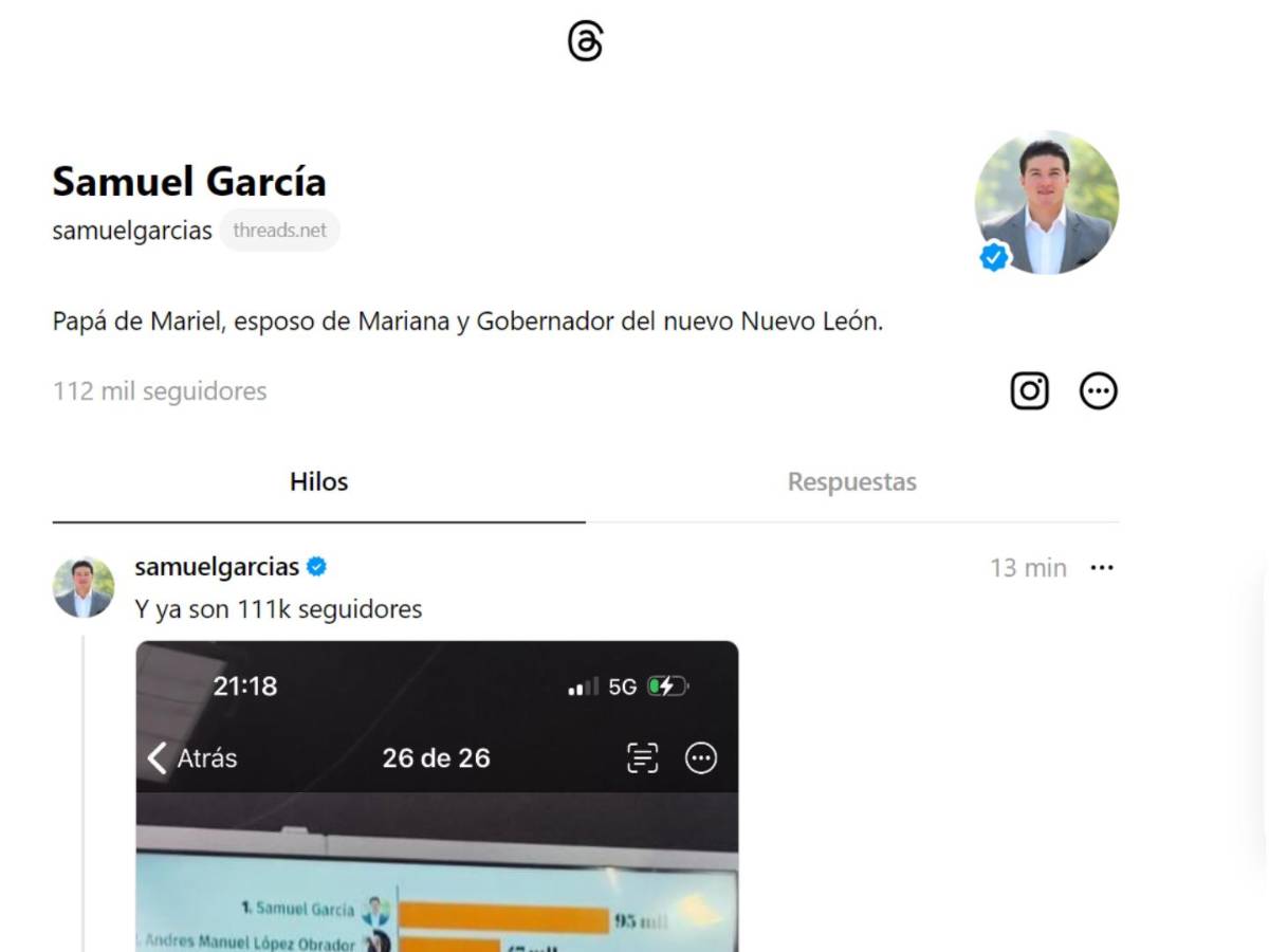 $!Samuel García y Mariana Rodríguez... ¿ya conquistaron Threads?