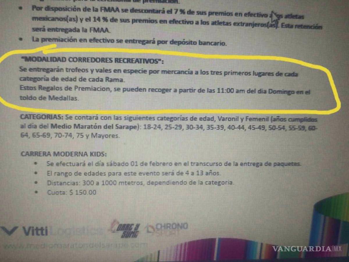 $!Convocatoria del Medio Maratón del Sarape.