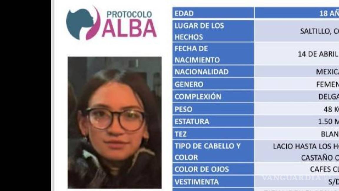 Saltillo: Se pide la colaboración de los ciudadanos para localizar a la joven Camila, de 18 años