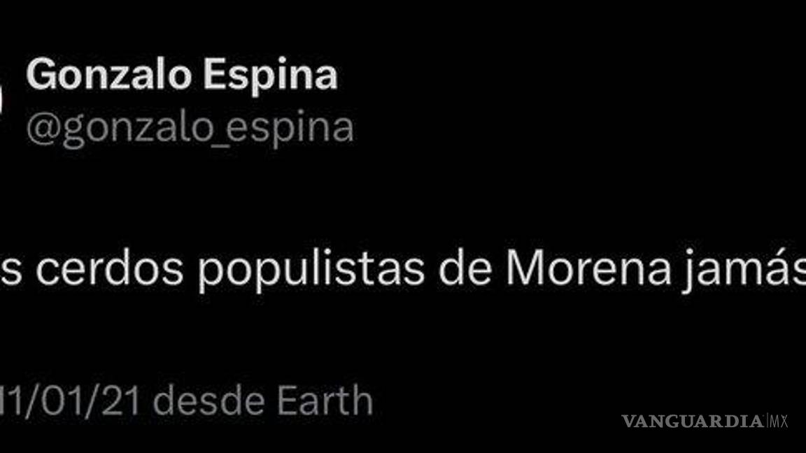 $!Hay que ser imbécil para votar por Morena, dijo Gonzalo Espina... ahora va con Sheinbaum