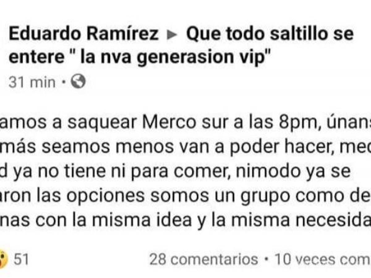 $!Amenazan en redes con saqueo masivo de tienda al sur de Saltillo