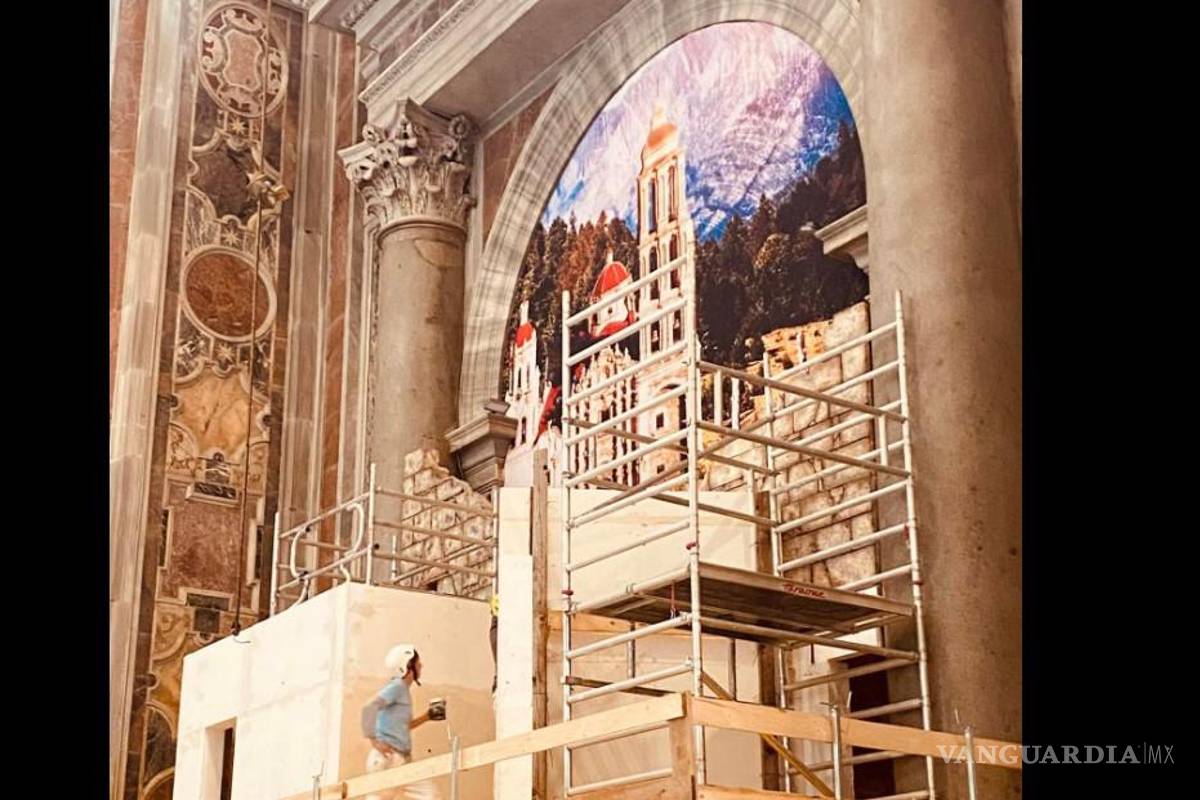 Saltillo se hace presente en el Vaticano: se viraliza mural con la imagen de la Catedral en la Basílica de San Pedro