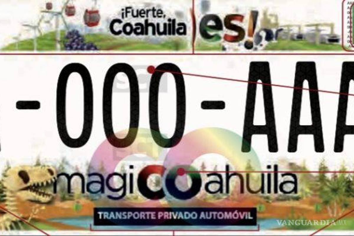 Coahuila: cuestan 933 pesos nuevas placas vehiculares; tienen 50% de descuento hasta el 29 de diciembre