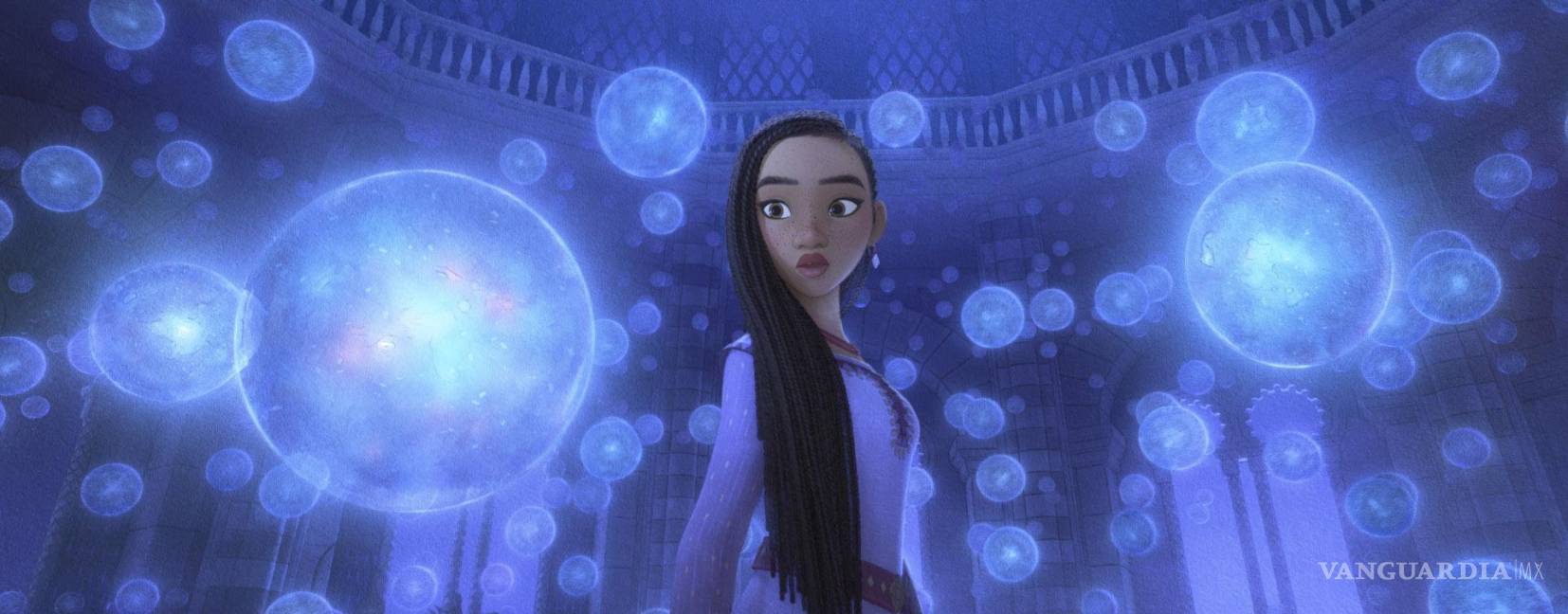 $!En esta imagen proporcionada por Disney, Asha con la voz de Ariana DeBose, en una escena de la película animada Wish.
