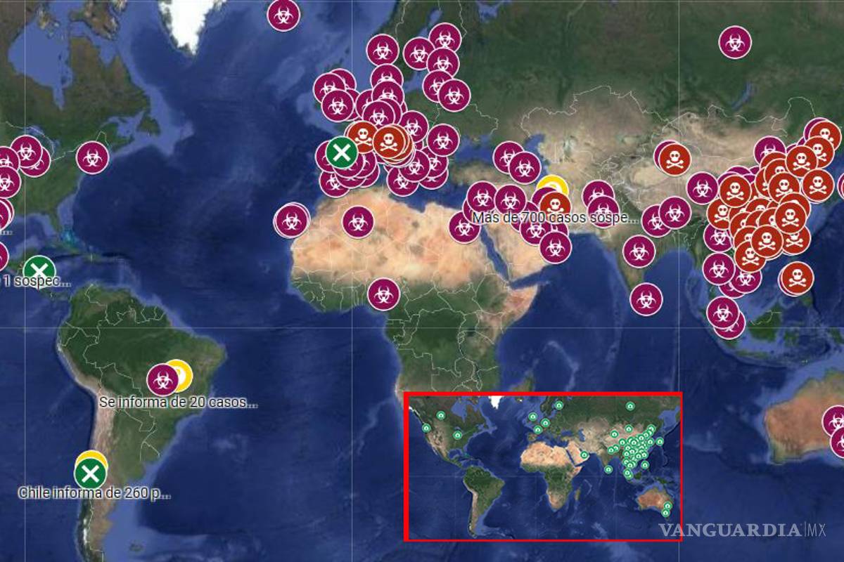 Google Maps te muestra los casos de coronavirus en el mundo en tiempo real