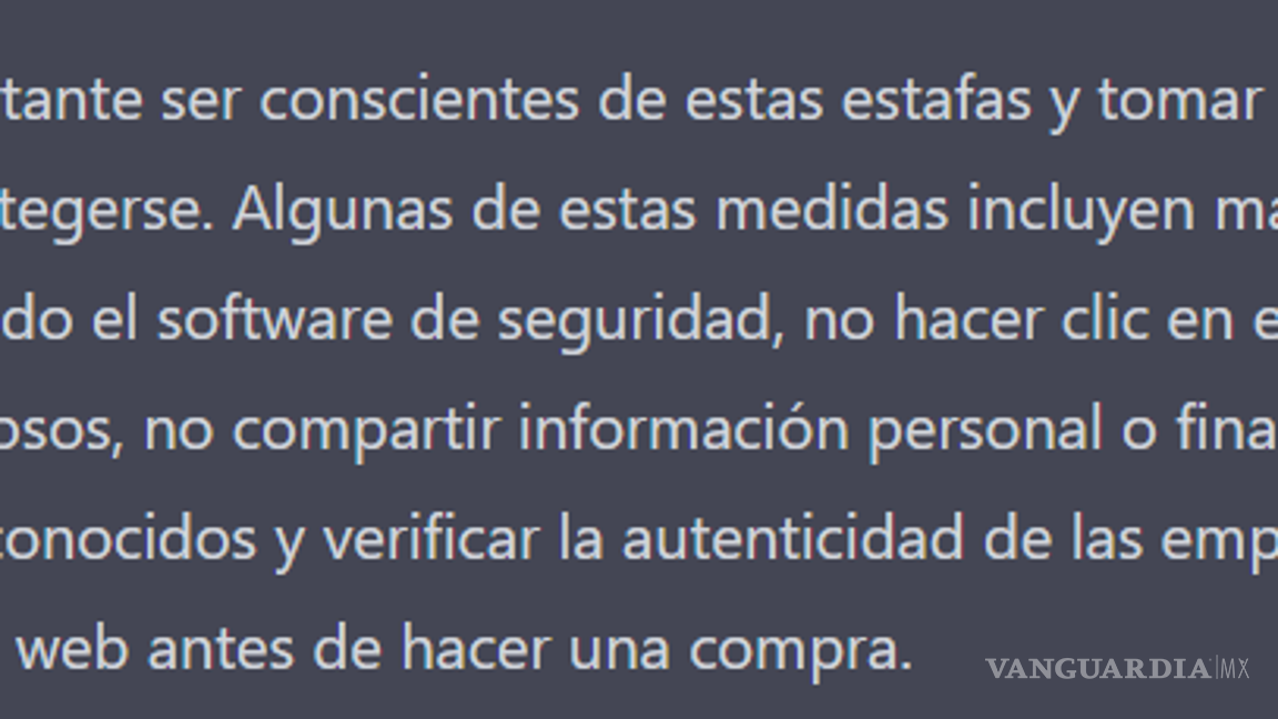$!El bot recuerda que se deben tomar medidas de seguridad para la protección de datos de cada usuario, y evitar caer en ligas fraudulentas.