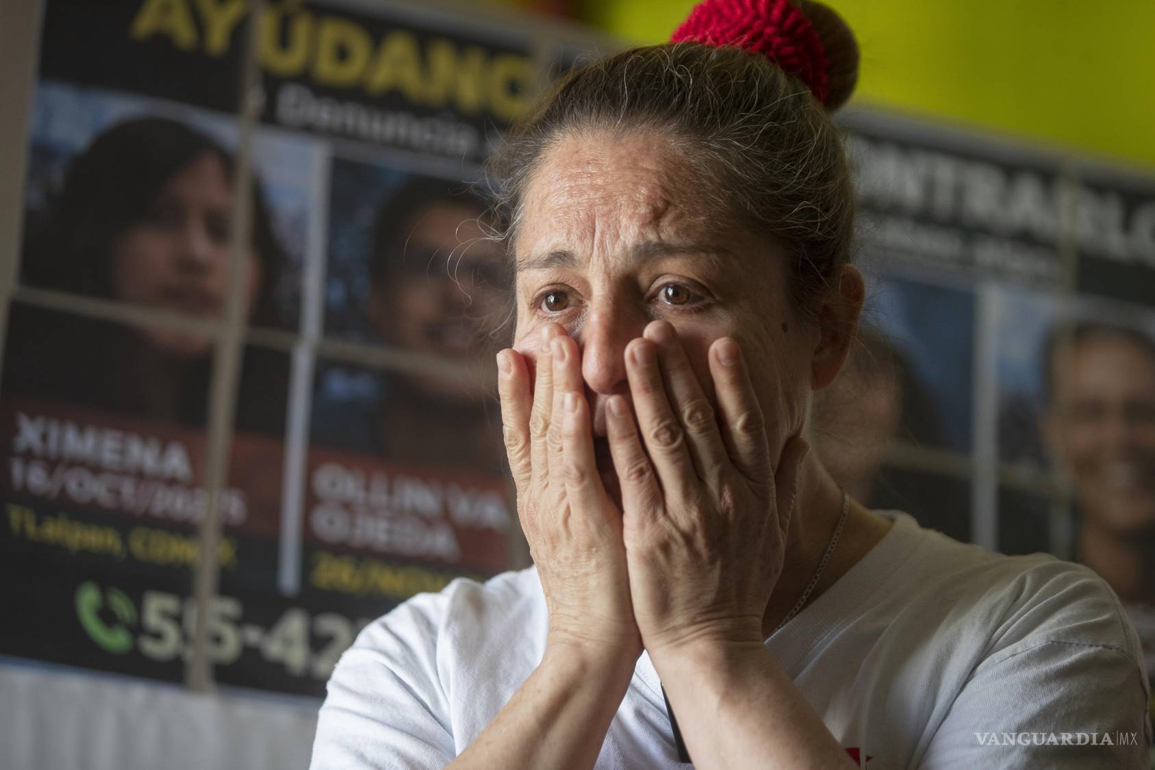$!Vanessa Gamez, madre de Ana Ameli García Gamez, estudiante de la UNAM desaparecida en julio de 2025 en el Ajusco, reacciona durante una entrevista con EFE.