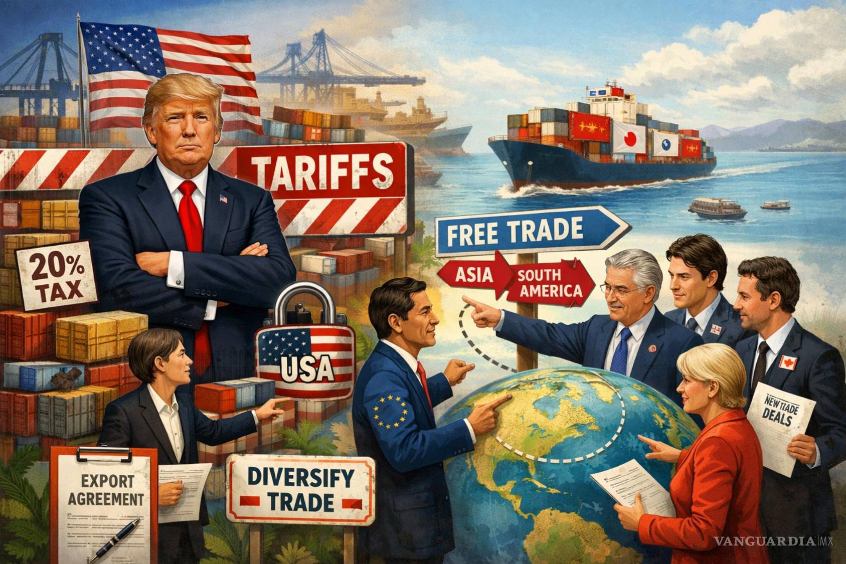 $!Tras la imposición de Aranceles por parte de Trump, los países se vieron obligados a buscar otros socios comerciales.