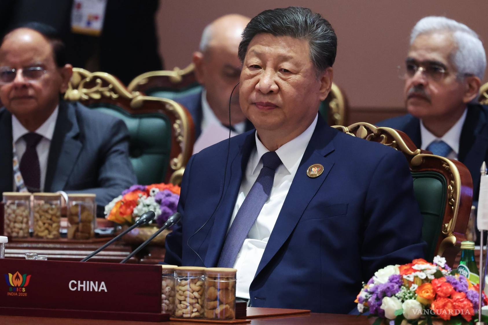 $!El presidente chino, Xi Jinping, asiste a una sesión del formato de diálogo «BRICS Plus» en Nueva Delhi, India, el domingo 13 de septiembre de 2026.